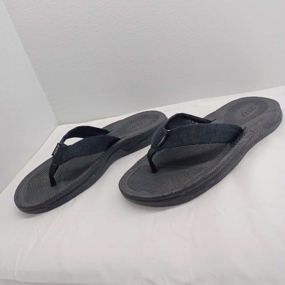 REEF sz13 thong flip flop sandals black - Picture 1 of 10